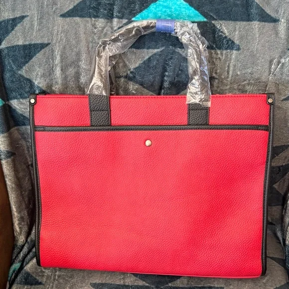 Wrangler Red Lap Top Tote with Black Trim New With Tag - Picture 6 of 11